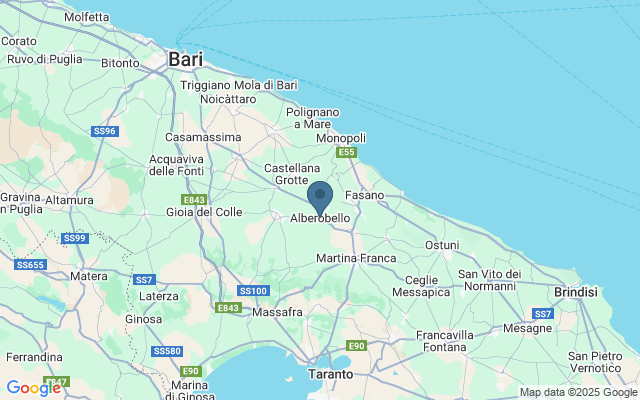 Kaart met locatie Het plaatsje Alberobello